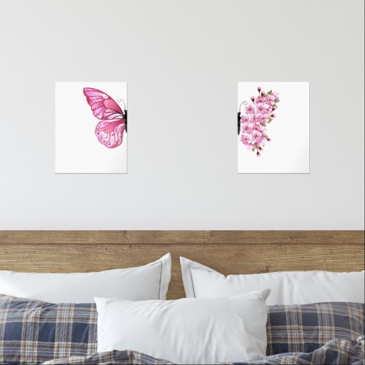 Rosa Butterfly Bilderwand Sets (Schlafzimmer)