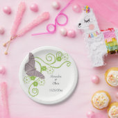 Rosa Butterfly Brautparty Papierplatte Pappteller (Party)