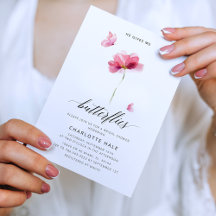 Rosa Butterfly Bridal Dusche Einladung