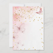 Rosa Butterfly Bridal Dusche Einladung (Rückseite)