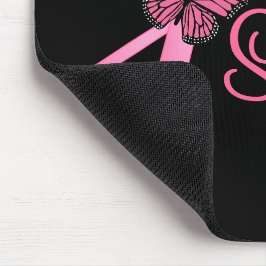 Rosa Butterfly - Brustkrebsüberlebnis Mousepad (Ecke)