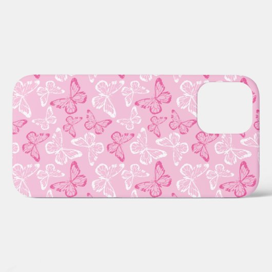 Rosa Butterfly Case-Mate iPhone Hülle (Rückseite (Horizontal))
