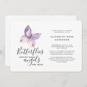 Rosa Butterfly | Feiern des Lebens Einladung (Vorne/Hinten)