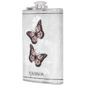 Rosa Butterfly Floral Flask Flachmann (Links)