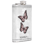 Rosa Butterfly Floral Flask Flachmann (Rechts)