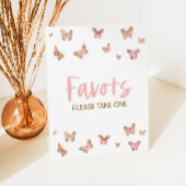 Rosa Butterfly Gastgeschenke Tafelschild Sockelschild