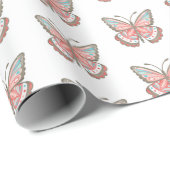 Rosa Butterfly Geschenkpapier (Rolleneckpunkt)
