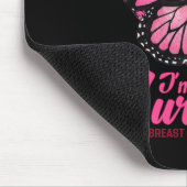 Rosa Butterfly Herz Ich bin ein Überlebender Brust Mousepad (Ecke)