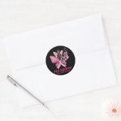 Rosa Butterfly Herz Ich bin ein Überlebender Brust Runder Aufkleber (Umschlag)