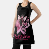 Rosa Butterfly Herz Ich bin ein Überlebender Brust Schürze (InSitu)
