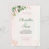 Rosa Butterfly Hochzeit Einladung auf Wasserfarbe (Vorne/Hinten)