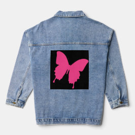 Rosa Butterfly Jeansjacke