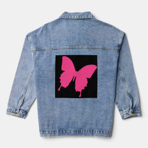 Rosa Butterfly Jeansjacke