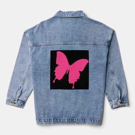 Rosa Butterfly Jeansjacke (Rückseite)