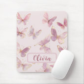 Rosa Butterfly Kinder Personalisierte Maus Mat Mousepad (Mit Mouse)