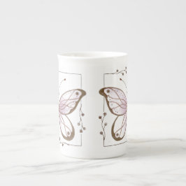 Rosa Butterfly Knochen China Tasse