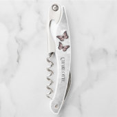 Rosa Butterfly Korkschraube Kellnermesser (Vorderseite)