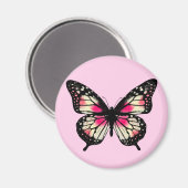 Rosa Butterfly Magnet (Vorderseite/Rückseite)
