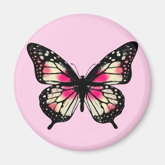 Rosa Butterfly Magnet (Vorne)