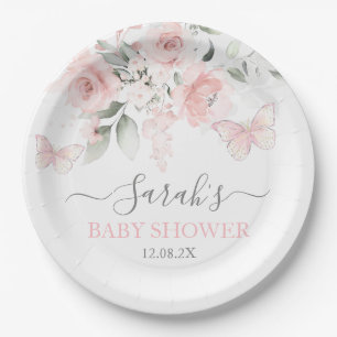 Rosa Butterfly Pappteller