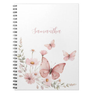 Rosa Butterfly Personalisiert Notizblock