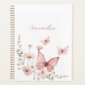 Rosa Butterfly Personalisiert Planer (Vorderseite)