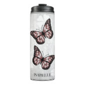 Rosa Butterfly Personalisiert Thermosbecher (Vorderseite)