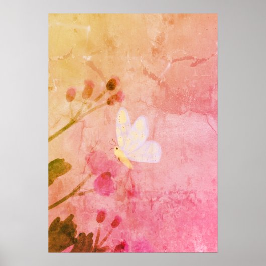 Rosa Butterfly Poster (Vorne)