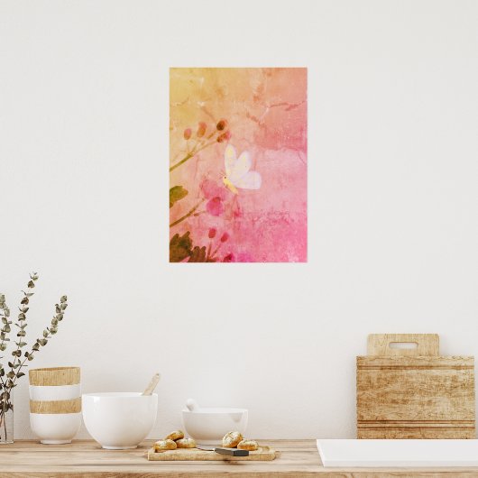 Rosa Butterfly Poster (Küche)