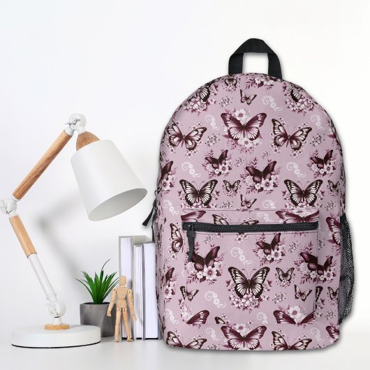 Rosa Butterfly-Rucksack Bedruckter Rucksack