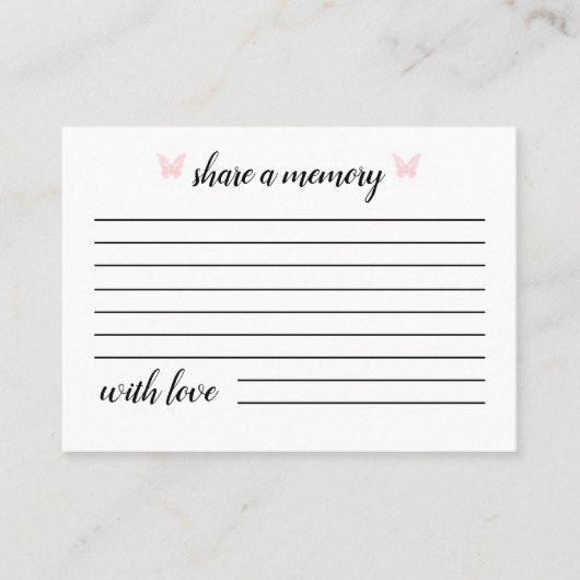 Rosa Butterfly | Speicherkarten freigeben Visitenkarte (Vorderseite)