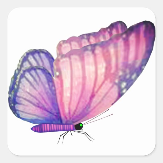 Rosa Butterfly-Umschlag Aufkleber (Vorderseite)