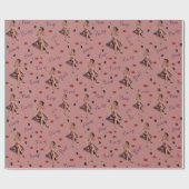 Rosa Button nach oben Geschenkpapier (Flach)