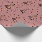 Rosa Button nach oben Geschenkpapier (Ecke)