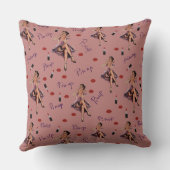 Rosa Button nach oben Kissen (Rückseite)