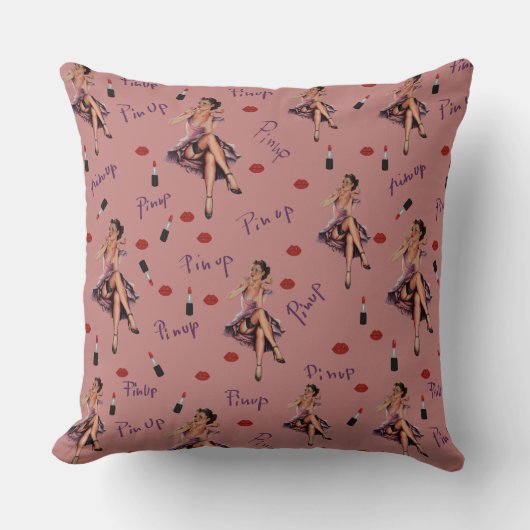 Rosa Button nach oben Kissen (Vorderseite)