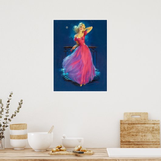 Rosa Button nach oben Poster (Küche)