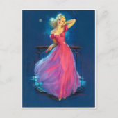 Rosa Button nach oben Postkarte (Vorderseite)