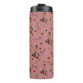 Rosa Button nach oben Thermosbecher (Vorderseite)