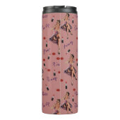 Rosa Button nach oben Thermosbecher (Rückseite)