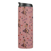 Rosa Button nach oben Thermosbecher (Nach rechts gedreht)