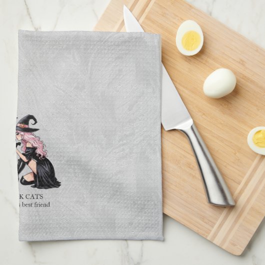 Rosa Button-Up-Hexe Geschirrtuch (Viertel Falte)