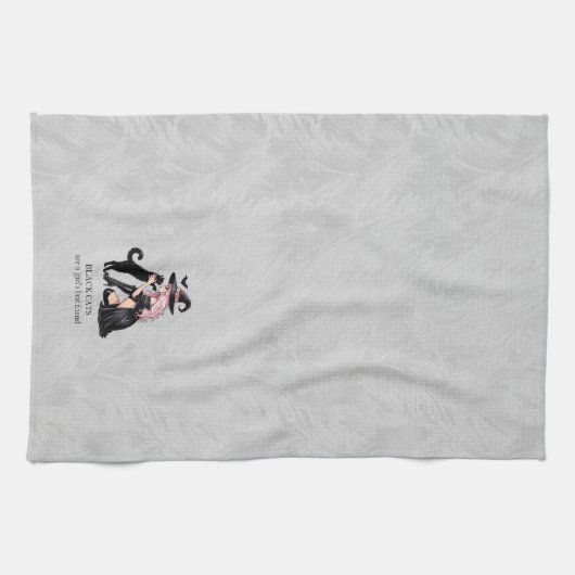 Rosa Button-Up-Hexe Geschirrtuch (Horizontal)