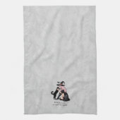 Rosa Button-Up-Hexe Geschirrtuch (Vertikal)