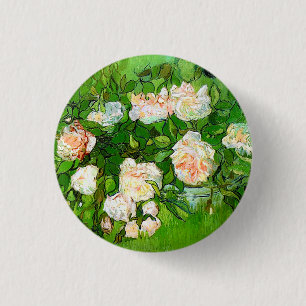 Rosa-Button von Van Gogh Button