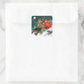 Rosa C. Petherick: Weihnachts-Shopping Quadratischer Aufkleber (Tasche)