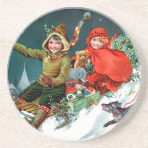 Rosa C. Petherick: Weihnachtseinkaufen Untersetzer
