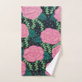 Rosa Cabbage-Rose Badhandtuch Set (Handtuch)
