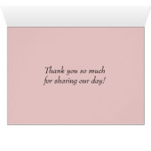 Rosa Cabbage Rose & Black Lace Hochzeit Platzkarte (Innenansicht Horizontal (Unten))