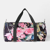 Rosa Cabbage-Rose-Blumenmuster-Wasserfarbe Mädchen Duffle Bag (Rückseite)